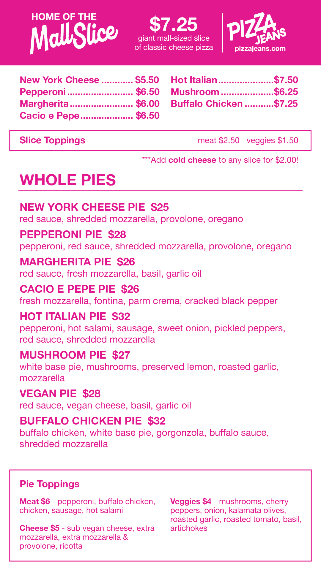 Buckhead Menu